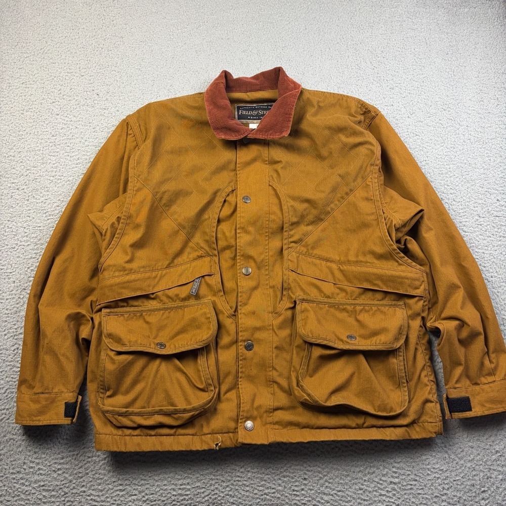 VTG Field & Stream Men's Canvas Upland Duck Hunting Barn Jacket Brown Large